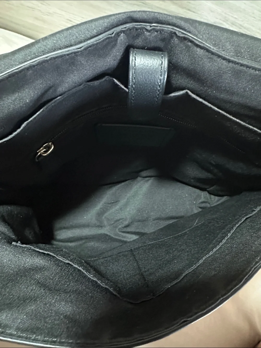 Coach Black Leather Flap Messenger Bag